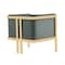 Manhattan Comfort Paramount Accent Armchair in Warm Grey and Polished Brass, PK2 2-AC053-GY - alternate 7